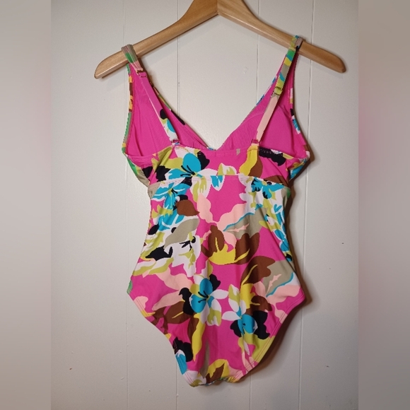 Anne Cole Floral One Piece Swimsuit - Pink and Multicolor - Picture 2 of 6